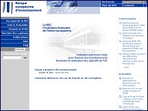 Aperu du site BEI - Banque Europenne d'Investissement, institution financire UE