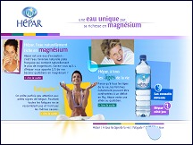 Aperu du site Hpar, eau plate naturellement riche en magnsium