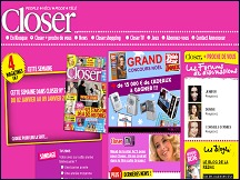 Aperu du site Magazine Closer - tl, people, clbrits: dition Closer en ligne